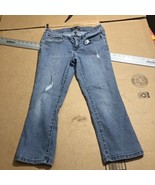 LEI Ashley Trouble Boot Cut Jeans Juniors 7 Regular Blue Faded Distressed - $14.85