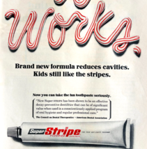 1966 Super Stripe Fluoride Toothpaste Advertisement Vintage Dental Hygie... - $367.88 MXN