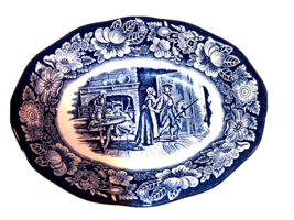 9 In Liberty Blue Oval Vegetable Bowl Minute Men MINT - £27.53 GBP