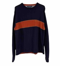 Tommy Hilfiger Sweater  Tommy Spell Out On Chest Mens Size Large Orange Blue - £10.96 GBP
