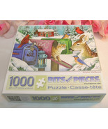 Bits And Pieces Jigsaw Puzzle Winter Mailboxes 1000 Pieces Jane Maday 20x27 - $12.99