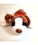 Hug Fun St. Bernard dog plush puppy brown white red bow floppy squishy s... - $387.32 MXN