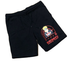 Naruto Shippuden Men&#39;s Black Jogger Sweat Shorts Ichiraku Ramen Size L (36/38) - £11.52 GBP