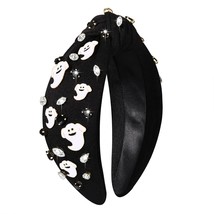 Halloween Headband Spooky Ghost Headband Jeweled Crystal Embellished Wid... - $32.76