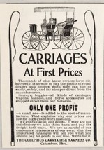 1899 Print Ad Horse Drawn Carriages Columbus Carriage &amp; Harness Columbus,Ohio - £7.88 GBP