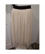 Global Works Tutu Pleated Midi Maxi Skirt Women Medium Beige Pink - $15.70 CAD