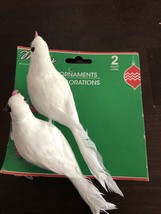 2 white doves Christmas Tree Ornaments - £9.84 GBP