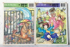 Vintage Whitman 1981 Fun At The Zoo Jack And Jill - 2 Frame Tray Puzzles - $16.10