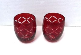 Ruby Red Stemless Wine Glasses Set of 2 - £15.13 GBP
