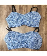 2- Motherhood Blue Space Dye Clip Down Nursing Sports Bra Wireless Size ... - $27.42 CAD