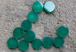 Green Chalcedony Gemstone Fancy Coin Shape Smooth Gemstone, 10 Pieces (5... - £41.68 GBP
