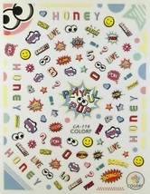 Nail Art 3D Decal Stickers Honey Bang! Love Crash Oops POW Boing WOW Smile CA114 - £2.57 GBP
