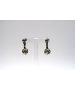 Vtg White Rhinetone Screwback Dangle Earrings w/ Prong Setting Elegant J... - $14.99