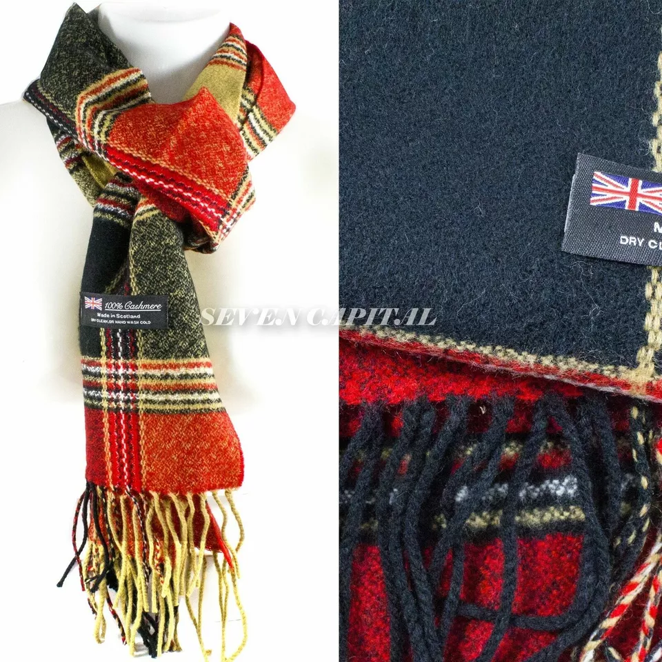 Men&#39;s &amp; Women&#39;s 100% Cashmere Winter Scarf: Scotland-Made Plaid Design (50) - $18.00