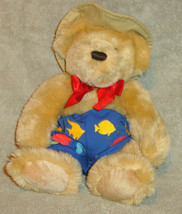 Fannie Mae Farmer Plush Stuffed Animal Toy Bear swim Trunks Hat 14 in Tall - £8.24 GBP