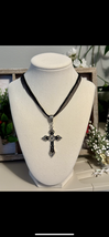 Gothic Dark Silver Cross Vampire Necklace Chain Jewelry Halloween Unisex New - £12.19 GBP