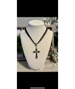 Gothic Dark Silver Cross Vampire Necklace Chain Jewelry Halloween Unisex... - $15.25