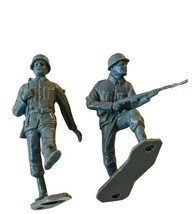 Army Men Toy Soldier plastic military figure vtg lot WW2 Marx gray German WWII 8 - £15.45 GBP