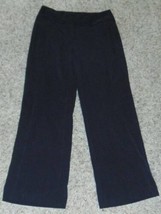 Womens Dress Pants Requirements Black Wide Leg Flat Front Casual-size 4 - $7.92