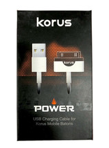 NEW Korus Power USB Charging Cable for Mobile Batons Works w/ 30-pin &amp; 8-pin - £8.98 GBP