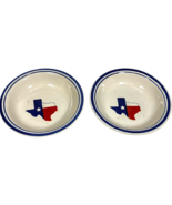 2 pcs MainStays Earthenware Texas State Flag 8.25 in. Bowl White w/ Blue... - $13.77