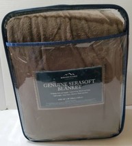 Berkshire Serasoft Plush Blanket Throw Brown King Size New 102x90 Lightw... - £65.91 GBP