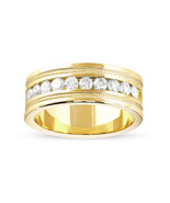 Authenticity Guarantee 
14K Yellow Gold 1.10 Ct Round Diamond Men&#39;s Wedd... - $2,619.99