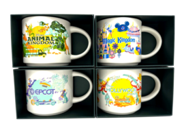 Disney Parks Starbucks Discovery Series Mug Set All 4 Parks Epcot Mk Ak Hs Wdw - £111.12 GBP