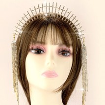 New Full Rhinestone Long Tassel Halo Headband Wedding Head Piece Hair Jewelry fo - £19.89 GBP