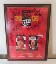 SIGNED Texas Motor Sports Hall of Fame 2005 Plaque Labonte Petty (6) Autographs - £46.37 GBP