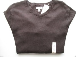 Sonoma Fine Gauge Solid V-Neck Long SLV Men’ Sweater DK COYOT M MSRP $45  - $19.38