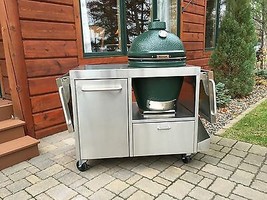 Custom Table Cart for Big Green Egg  Kamado Joe or Primo - £1,874.54 GBP