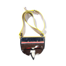 VTG 70&#39;s Western Crossbody Bag Handcrafted Calf Hair Saddle Bag CARRIEL *PRIMO* - £120.27 GBP
