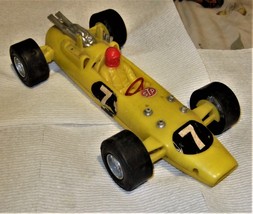 VINTAGE PLASTIC-1970&#39;S -YELLOW -INDY RACE CAR -processed plastic Co. - $7.95