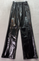 BLANKNYC Pants Women XS Black Faux Leather Pocket Wide Leg Elastic Waist Pull On - £33.29 GBP