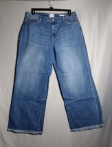 True Craft Women&#39;s Relaxed Wide Leg Frayed Hem Medium Wash Y2K Jeans Siz... - £19.35 GBP