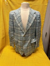 Vintage men’s blue linen sport coat blazer jacket Lytton’s 42 x 34 - £38.20 GBP