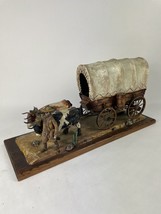 Oscar M Cortes 1980 Hand Original Hand Carved Wooden Covered Wagon - £469.35 GBP
