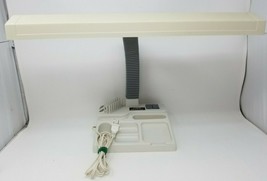 Desk Lamp and Organizer 1980s Flexible Neck Retro Gray Beige Vintage  - £22.92 GBP