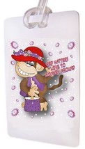 HATTERS MONKEY AROUND WHITE LUGGAGE TAG &amp; STRAP FOR LADIES OF SOCIETY TR... - $245.46 MXN