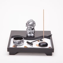 Asian Japanese Feng Shui Sand Zen Garden Buddha Incense &amp; Candle HY201B - £11.20 GBP