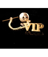 VIP Tie tack - Very Important Person pin - Vintage tie tack with chain -... - £66.86 GBP