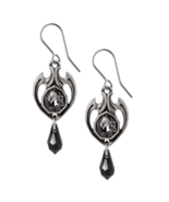 Alchemy Gothic Midnight Memorial Dropper Earrings Black Crystals Pewter ... - $67.42 CAD
