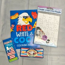 Kids Pack w/ Red White &amp; Cool coloring book puzzle fun children bored cr... - £12.49 GBP