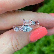 Authenticity Guarantee

Two Stone 2.40Ct Pink Emerald Cut &amp; Pear Lab Gro... - $1,504.40