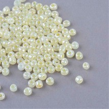 10oz  Lot Glass Seed Beads Ceylon Round Light Goldenrod Yeilow 3mm  BBB - £1.48 GBP