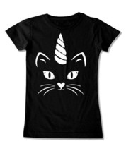 MSRP $20 Micro Me Black Caticorn Fitted Tee Size 4 NWOT - £4.01 GBP