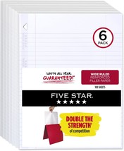 Five Star Loose Leaf Paper, 6 Pack, 3 Hole Punched, Reinforced Filler Pa... - £35.88 GBP