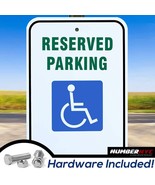 Reserved Handicap Parking Sign - Hardware Included - HEAVY Aluminum 12 x... - £21.89 GBP
