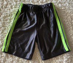 Wonder Kids Boys Dark Gray Lime Green Side Stripe Athletic Shorts 3T - $5.39